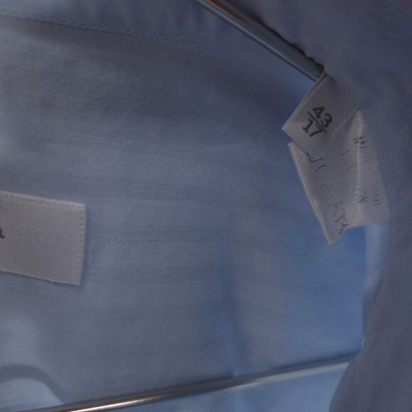 Ermenegildo Zegna Dress Shirt Mens 17-36 Blue Striped Portfino Comfort Button Up - Picture 8 of 13